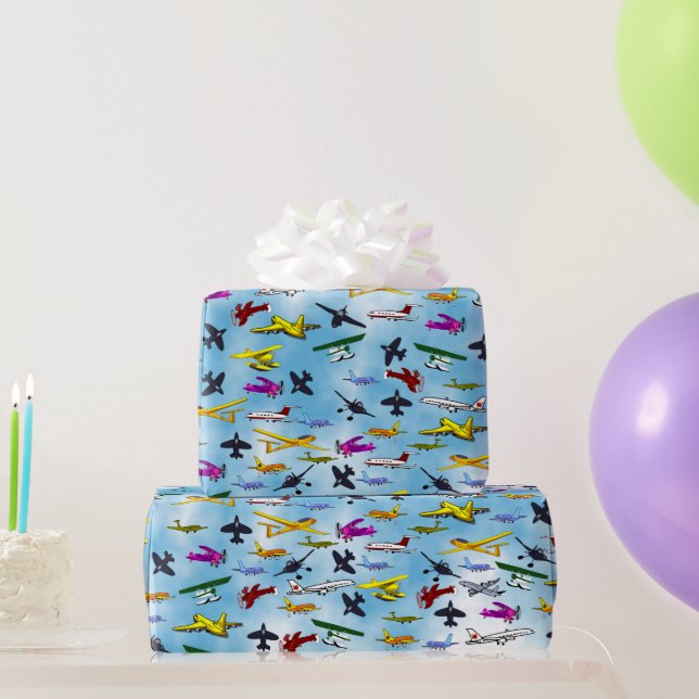 Viele Flugzeuge Jets Fighter Flugzeug Spaß Kinderj Geschenkpapier (Partygeschenke)