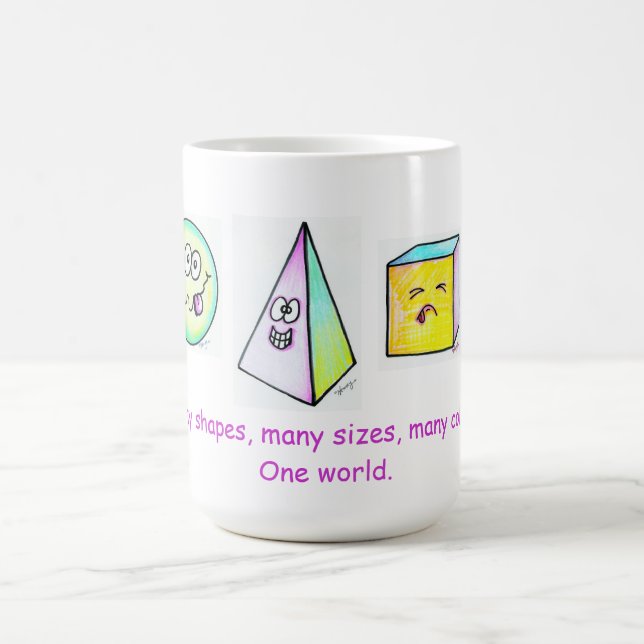 Viele Formen, viele Farben eine Welt Kaffeetasse (Mittel)