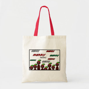 Viele fröhliche Dackel-WeihnachtsTaschen-Tasche Tragetasche
