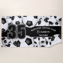 Viele Fußball-Bälle, der Name der Mannschaft