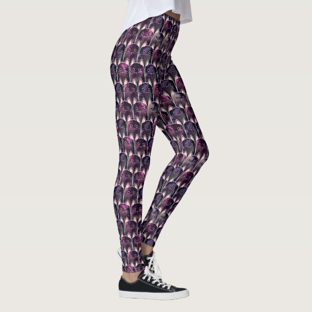 Viele Galaxy Cats Muster Leggings (Rechts)