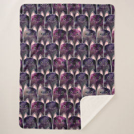Viele Galaxy Cats Muster Sherpadecke