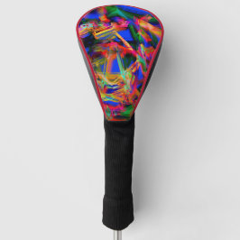 Viele gedrehte Quadrate mit bunten Pinselstrichen Golf Headcover