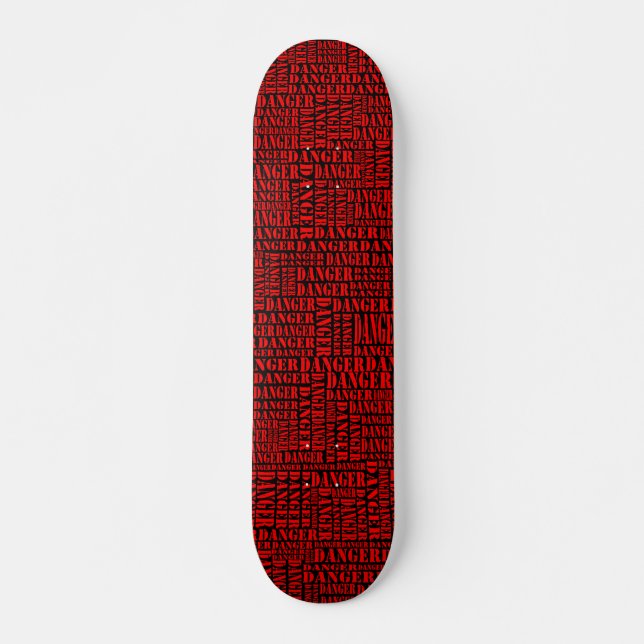 Viele Gefahren - rot auf schwarz Skateboard (Vorne)