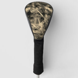 Viele gekrönte Quadrate mit Pinselstrichen Golf Headcover