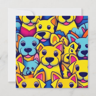 Viele gelbe Hunde Einladung