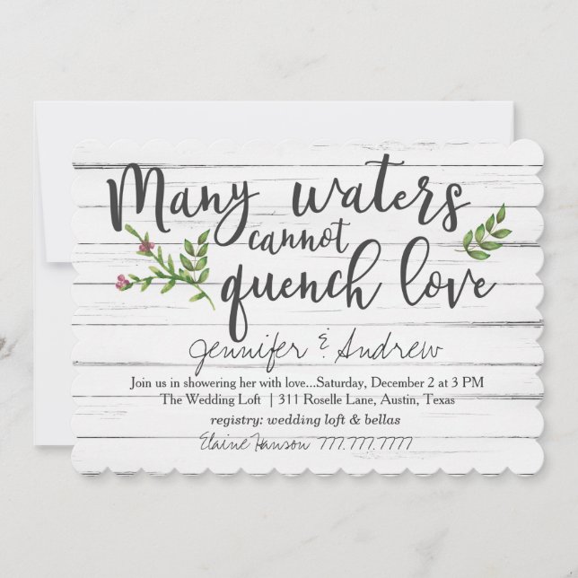 Viele Gewässer können Liebe Bridal nicht abschreck Einladung (Vorderseite)