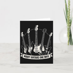 Viele Gitarren Eine Frau Lustiger Musiker Gitarris Karte