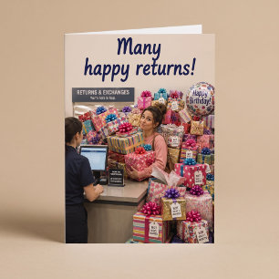 Viele glückliche Rückgaben Lustiger Geburtstag Karte