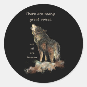 Viele großen Sprachinspirierend Wolf-Zitat-Kunst Runder Aufkleber
