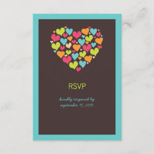 Viele Herz-Hochzeit-RSVP-Karte RSVP Karte