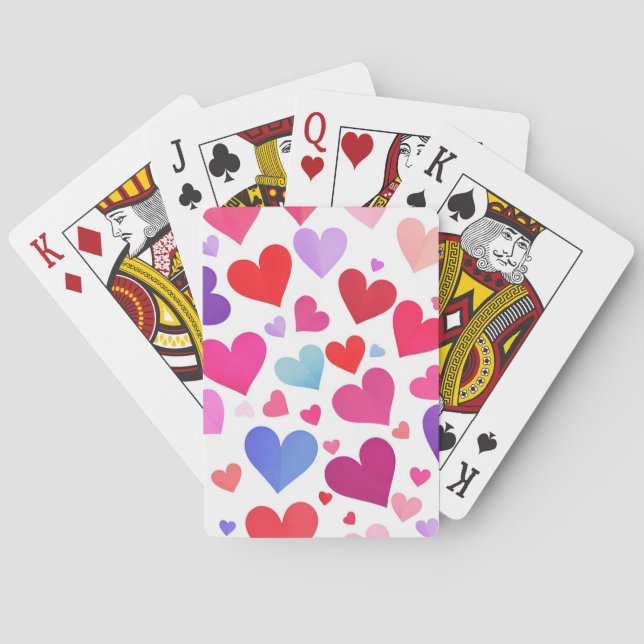 Viele Herzen Spielkarten (Rückseite)