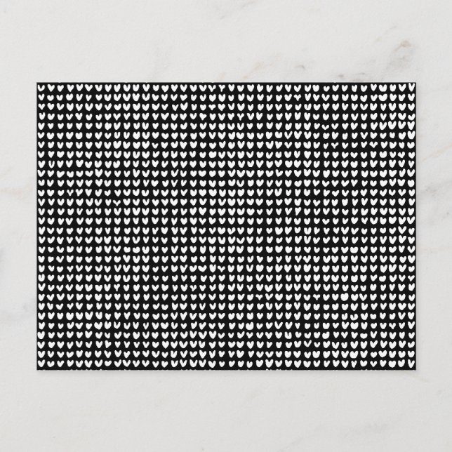 viele Herzen (weiß) Postkarte (Vorderseite)