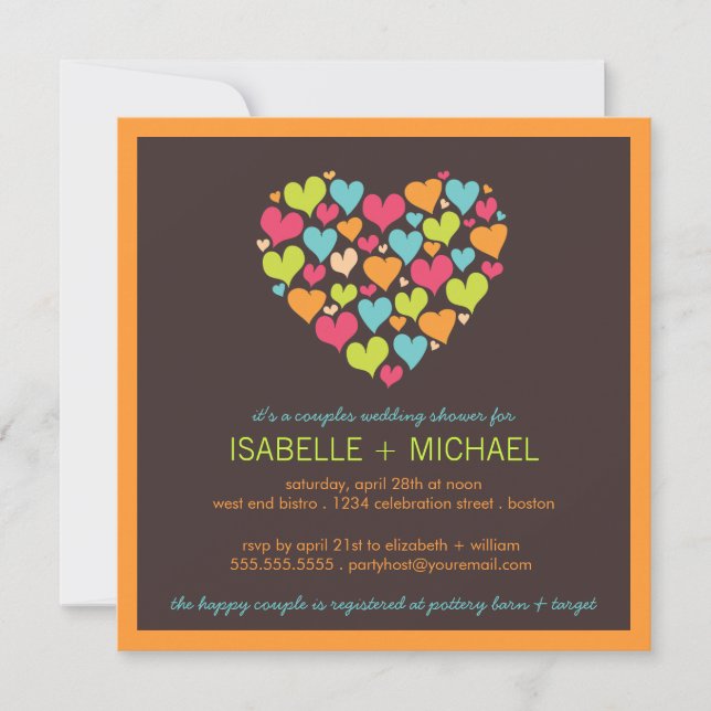 Viele Herzklopfe Polterabend Einladung (Vorderseite)