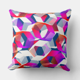 Viele Hexagons mit blauem Hintergrund Kissen