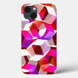 Viele Hexagons mit dunkelrotem Hintergrund Case-Mate iPhone Hülle