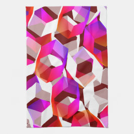 Viele Hexagons mit dunkelrotem Hintergrund Geschirrtuch