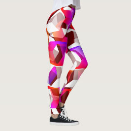 Viele Hexagons mit dunkelrotem Hintergrund Leggings