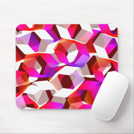 Viele Hexagons mit dunkelrotem Hintergrund Mousepad