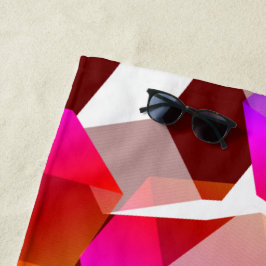 Viele Hexagons mit dunkelrotem Hintergrund Strandtuch