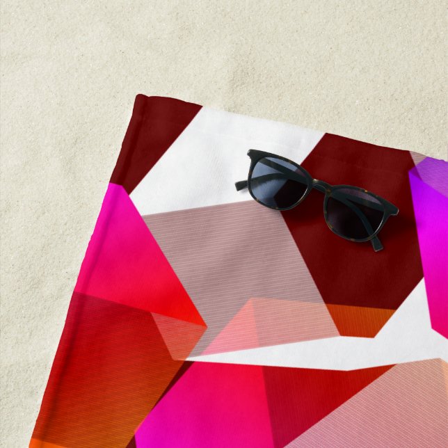 Viele Hexagons mit dunkelrotem Hintergrund Strandtuch (Beispiel)