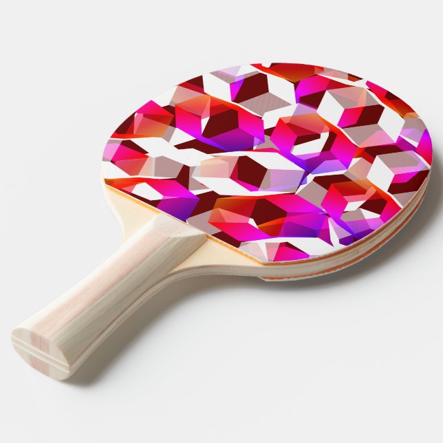 Viele Hexagons mit dunkelrotem Hintergrund Tischtennis Schläger (Vorderseite)