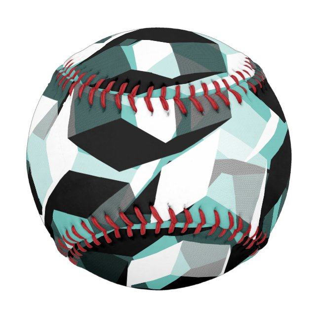 Viele Hexagons mit farblosen Teilen, auf leicht aq Baseball (Vorderseite)