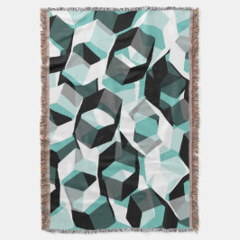 Viele Hexagons mit farblosen Teilen, auf leicht aq Decke