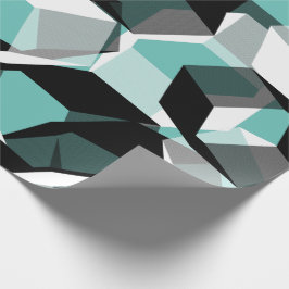 Viele Hexagons mit farblosen Teilen, auf leicht aq Geschenkpapier