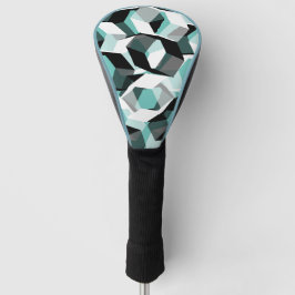 Viele Hexagons mit farblosen Teilen, auf leicht aq Golf Headcover