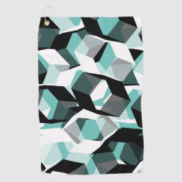 Viele Hexagons mit farblosen Teilen, auf leicht aq Golfhandtuch