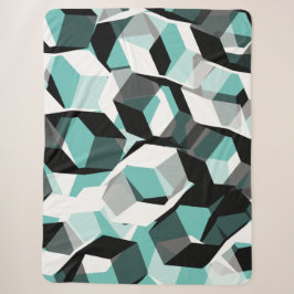 Viele Hexagons mit farblosen Teilen, auf leicht aq Sherpadecke