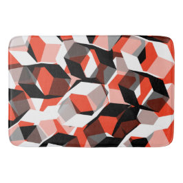 Viele Hexagons mit farblosen Teilen, in klarem Rot Badematte