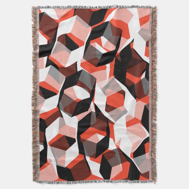 Viele Hexagons mit farblosen Teilen, in klarem Rot Decke (Vorderseite Vertikal)