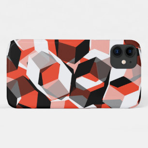 Viele Hexagons mit verfärbten Teilen in hellrot Case-Mate iPhone Hülle