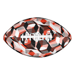 Viele Hexagons mit verfärbten Teilen in hellrot Football