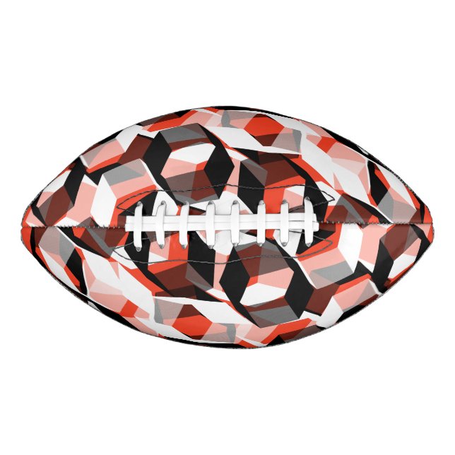 Viele Hexagons mit verfärbten Teilen in hellrot Football (Vorderseite)