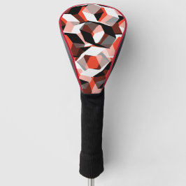 Viele Hexagons mit verfärbten Teilen in hellrot Golf Headcover