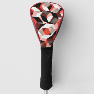 Viele Hexagons mit verfärbten Teilen in hellrot Golf Headcover