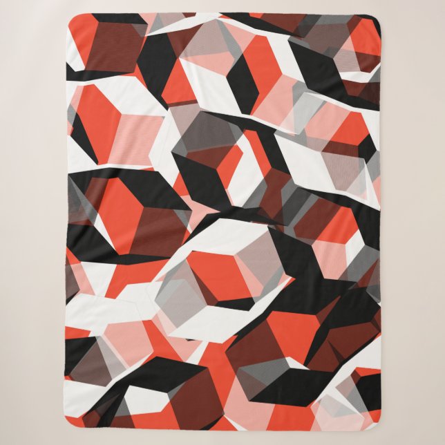 Viele Hexagons mit verfärbten Teilen in hellrot Sherpadecke (Vorderseite)