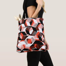 Viele Hexagons mit verfärbten Teilen in hellrot Tasche