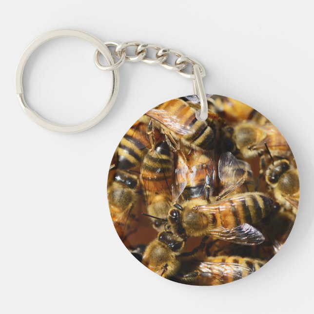 Viele Honigbienen Schlüsselanhänger (Vorderseite)