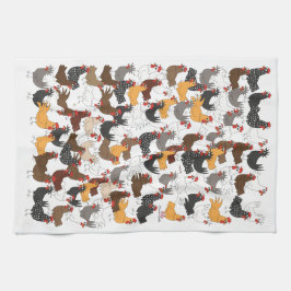 Viele Hühner - Küchentücher Vertikal