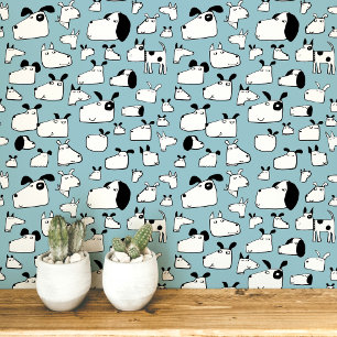 Viele Hunde Doodle Zeichnend Aquamarin Blue Tapete