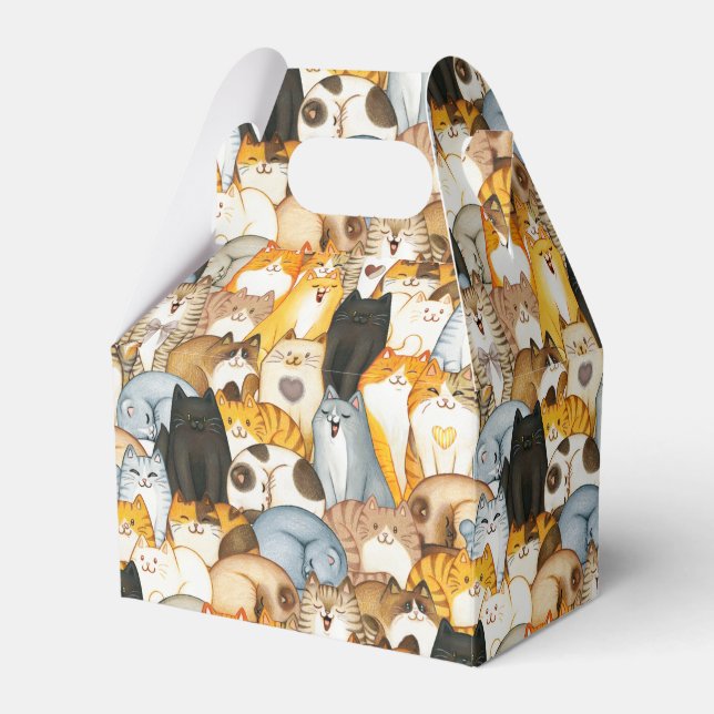 Viele Katzen Niedlich Katzenkätzchen Lieben Geschenkschachtel (Vorderseite)
