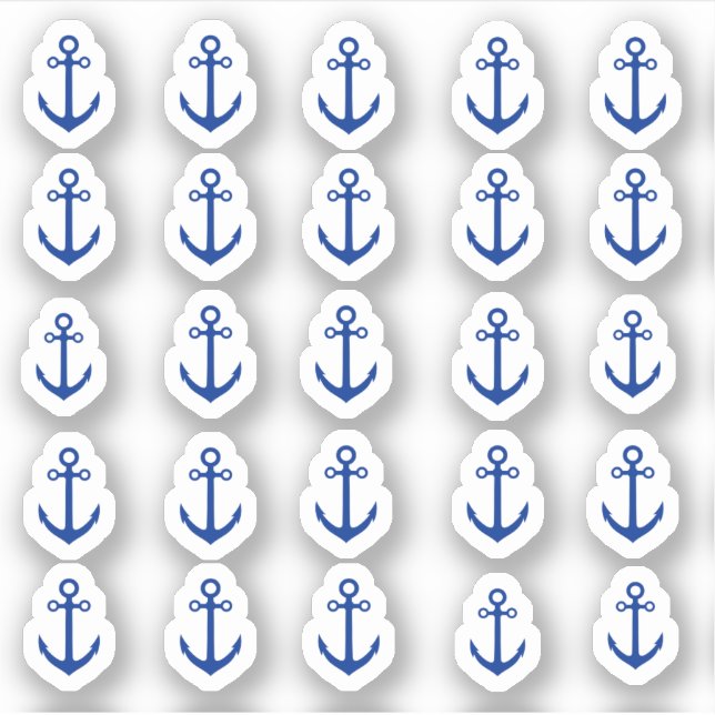 Viele kleine blaue Anker Aufkleber (Vorderseite)
