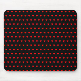 Viele kleine rote Herzen auf schwarz Mousepad