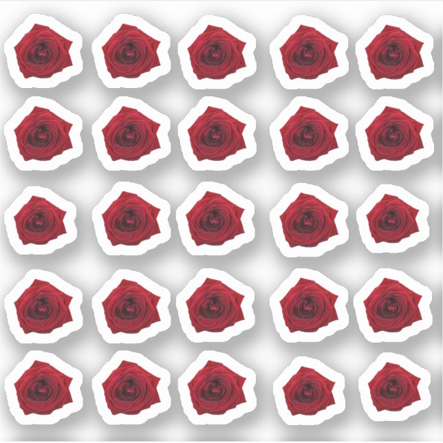 Viele kleine rote Rosen Aufkleber (Vorderseite)