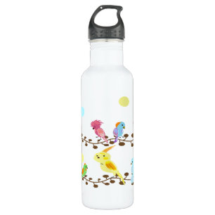 Viele kleine Vögel Edelstahlflasche