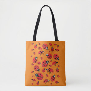 Viele Ladybugs Lucky Pattern Orange Tasche